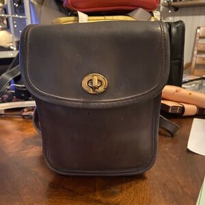 VINTAGE COACH Scooter Side Pack Crossbody Deep Brown